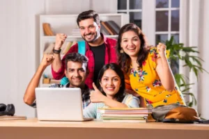 Students downloading CUET 2025 admit card online